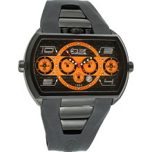 Equipe Dash Xxl Mens Watch Orange Dial; Rubber Black Band; Black Bezel - Equipe Watches