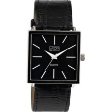 Eton Unisex Quartz Watch With Black Dial Analogue Display And Black Plastic Or Pu Strap 3004J-Bk