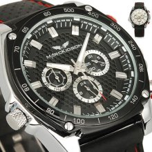 Fashion Big Face Calendar Silicone Rubber Military Army Men Officer Sport Watch