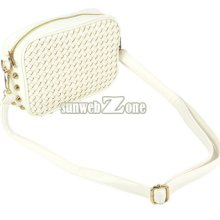 Fashion Korea Women Girl Personality Rivet Knitting Cross-body Shoulder Bag S0bz