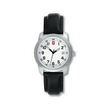 Field Watch With Small White Dial & Black Leather Strap