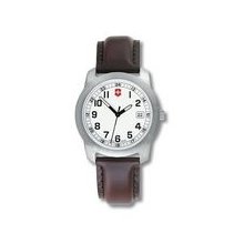 Field Watch With Small White Dial & Brown Leather Strap