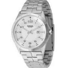 Fossil Brand Mens Watch Silver Tone Stainless Steel Large Dial Pr5357 Warranty