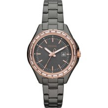 Fossil Dylan Rose Gold Steel Crystal Ladies Luxury Date Ladies Watch Am4398 $125