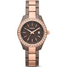 FOSSIL FOSSIL Stella Mini Stainless Steel Watch - Brown and Rose