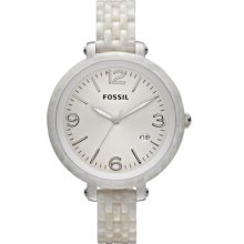 Fossil Heather Pearlized White Watch Jr1407
