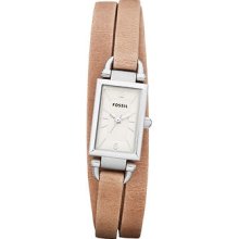 Fossil Jr1370 Womens Delaney Tan Leather Slim Quartz Analog Dial Watch