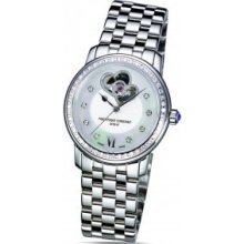 Frederique Constant Heart Beat Automatic Women Watch Genuine Diamonds Auth