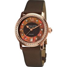 Frederique Constant Ladies Automatic Satin Strap Diamond Watch
