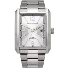 French Connection Men's Quartz Watch With Silver Dial Analogue Display And Silver Stainless Steel Bracelet Fc1091ss