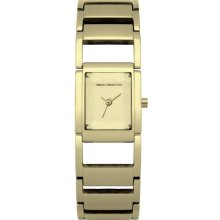 French Connection Women's Quartz Watch With Gold Dial Analogue Display And Gold Stainless Steel Bracelet Fc1100g