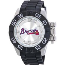 Game Time Black Mlb-Bea-Atl Men'S Mlb-Bea-Atl Beast Atlanta Braves Round Analog Watch