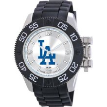 Game Time Black Mlb-Bea-La Men'S Mlb-Bea-La Beast Los Angeles Dodgers Round Analog Watch