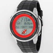 Game Time New Jersey Devils Silver Tone Digital Schedule Watch -