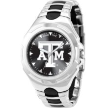 Game Time Watch, Mens Texas AM University Black Rubber and Stainless S