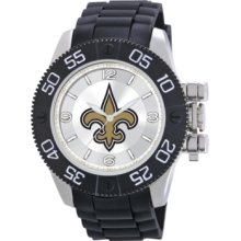 Game Time Watch, Mens New Orleans Saints Black Polyurethane Strap 47mm