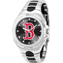 Game Time Watch, Mens Boston Red Sox Black Rubber and Stainless Steel