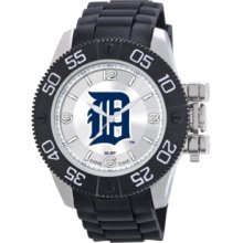 Game Time Watch, Mens Detroit Tigers Black Polyurethane Strap 47mm Mlb