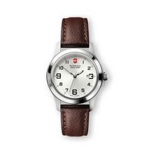 Garrison Elegance Watch With Small Silver Dial & Brown Leather Strap
