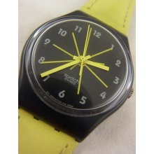 Gb179 Swatch 1997 Mustard Classic Yellow Authentic Art