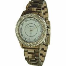 Geneva Platinum Women's 2048.Black Black Plastic Quartz Watch with White Dial