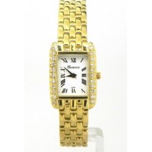 Geneve Ladies 18k Yellow Gold Diamonds Bezel Quartz Watch