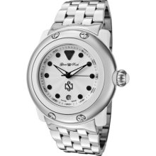 Glam Rock Gk1023 Women's Miami Beach Silver Guilloche Dial Stainless Steel Watch