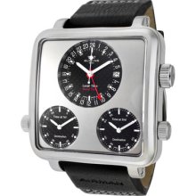 Glycine Men's Airman 7 Plaza Mayor Auto World Black and Purple Carbon