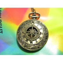 Gorgeous jewerly The Victorian Compass ,nautical pirate,The pattern of Rome Pocket Watch Necklace Pendant