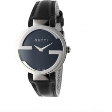 Gucci Interlocking Collection Steel Case Watch with Black Dial and Str