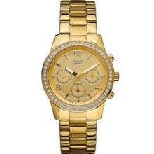 Guess Ladies Gold Tone Chronograph Watch U14503l1 14503l1 Original Box