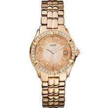 Guess Ladies U11069l1 Rose Gold Tone Case And Bracelet Stainless Steel Watch