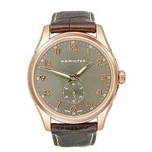 Hamilton H38441583 Watch Jazzmaster Slim Mens - Grey Dial Rose Gold Stainless Steel Case Quartz Movement