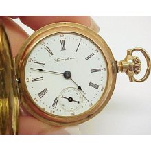 Hampden Vintage Pocket Watch With 14kt Gold Filled Dueber Case 10-i2185