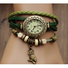 Hand-woven highend suede brecelet watch, leather retro watch,unisex charm bracelet watch DA012