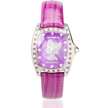 Hello Kitty by Chronotech CT.7094SS-38 Stainless Steel Purple Leather Watch - Purple - Stainless Steel - One Size