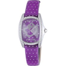 Hello Kitty CT.7094SS-43 Stainless Steel Purple Leather Watch - Purple - Stainless Steel - One Size