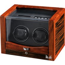 High Quality Volta Ebony / Rosewood Dual Automatic 2 Watch Winder Box