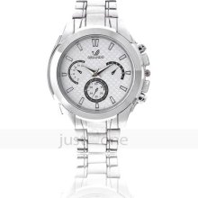 Hot Sale Chic Fashion Mens Business Casual Quartz White Dial Watch Wristwatch