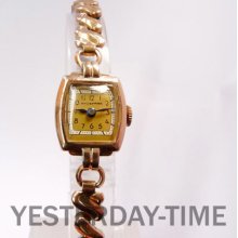 Hydepark (Hampden) 1940's Rose Gold Filled Swiss 17 Jewel Ladies Manual Watch