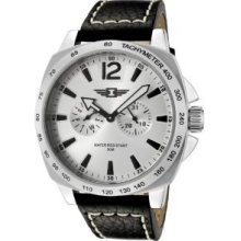 I By Invicta Men's 43660-003 Silver Dial Black Leather Watch