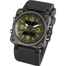 Infantry Digital Analog Army Alarm Date Day Mens Wrist Watch Yellow Black Rubber