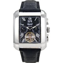 Ingersoll Men's Georgia IN8200BK Black Leather Automatic Watch wi ...