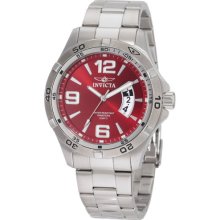 Invicta 0084 Men's Invicta Ii Swiss Stainless Steel Bracelet Red Dial Date Watch