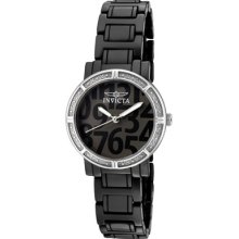 Invicta 10277 Women $1395 Ceramic Big Number Dial Quartz 3h Black Ceramic Watch