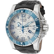 Invicta 10909 Men's Excursion Leather Band Silver Dial Watch