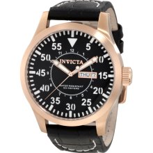 Invicta 11195 Specialty Black Dial Black Leather Men's Watch