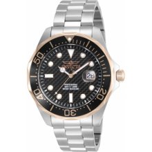 Invicta 12567 Pro Diver Quartz 3 Hand Black Dial Watch
