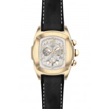 Invicta 13694 Men $895 Lupah Quartz Chrono Silver Dial Rose Black Leather Watch