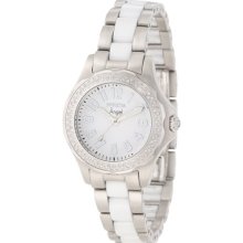 Invicta 1779 Womens Angel White Dial Two Tone Stainless Steel Band Watch